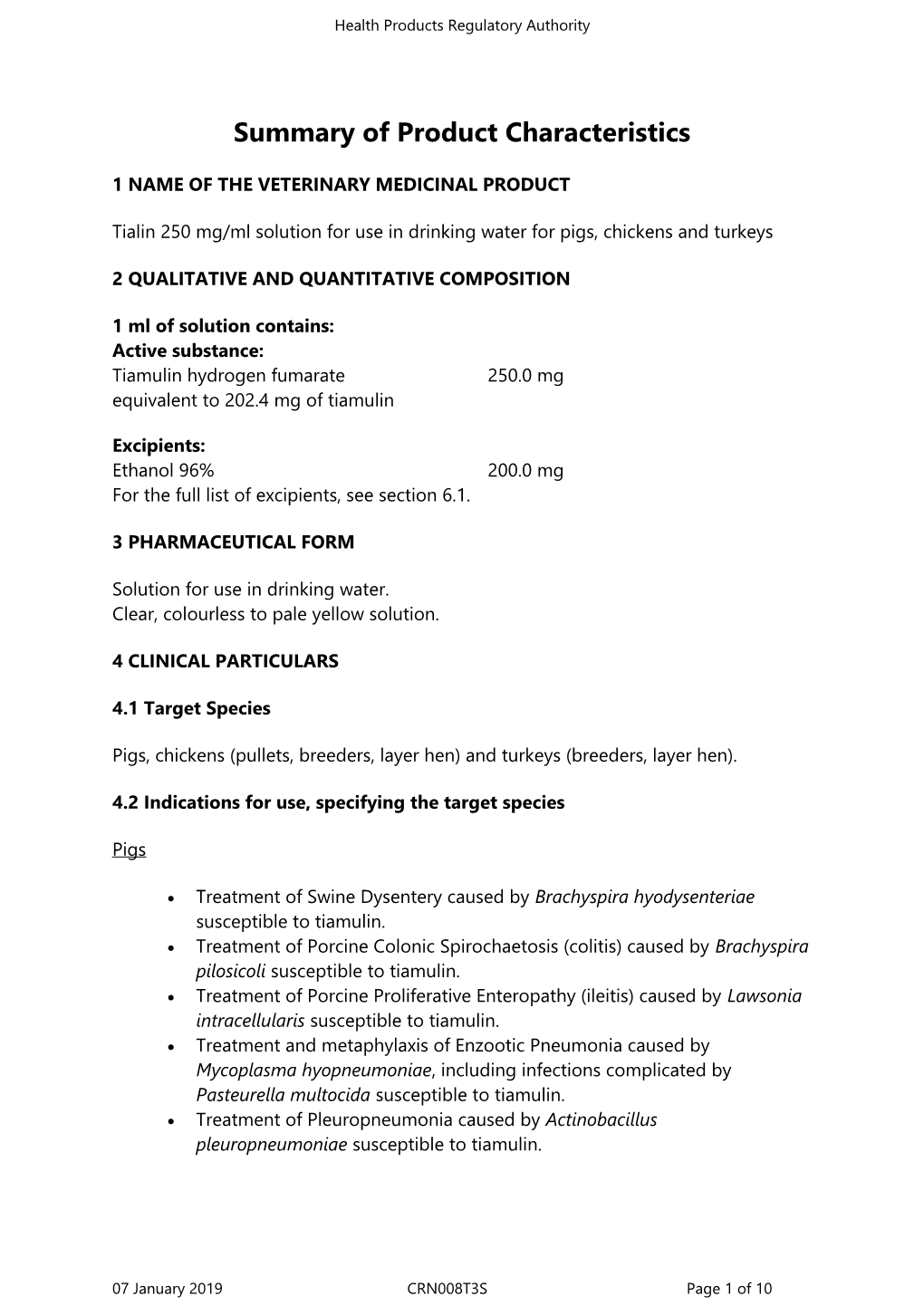 Summary of Product Characteristics