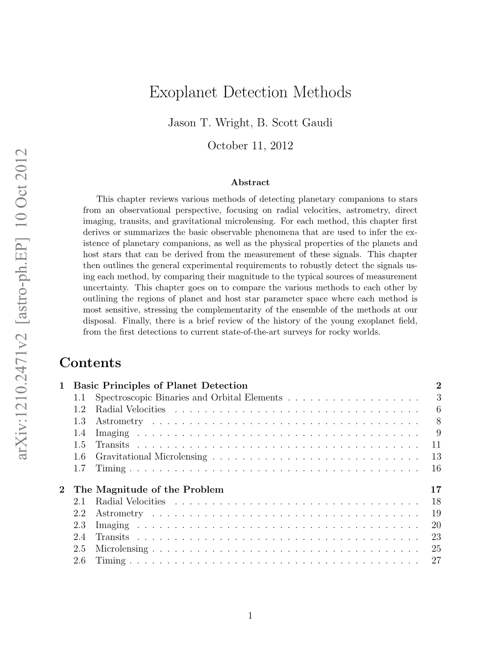 Exoplanet Detection Methods