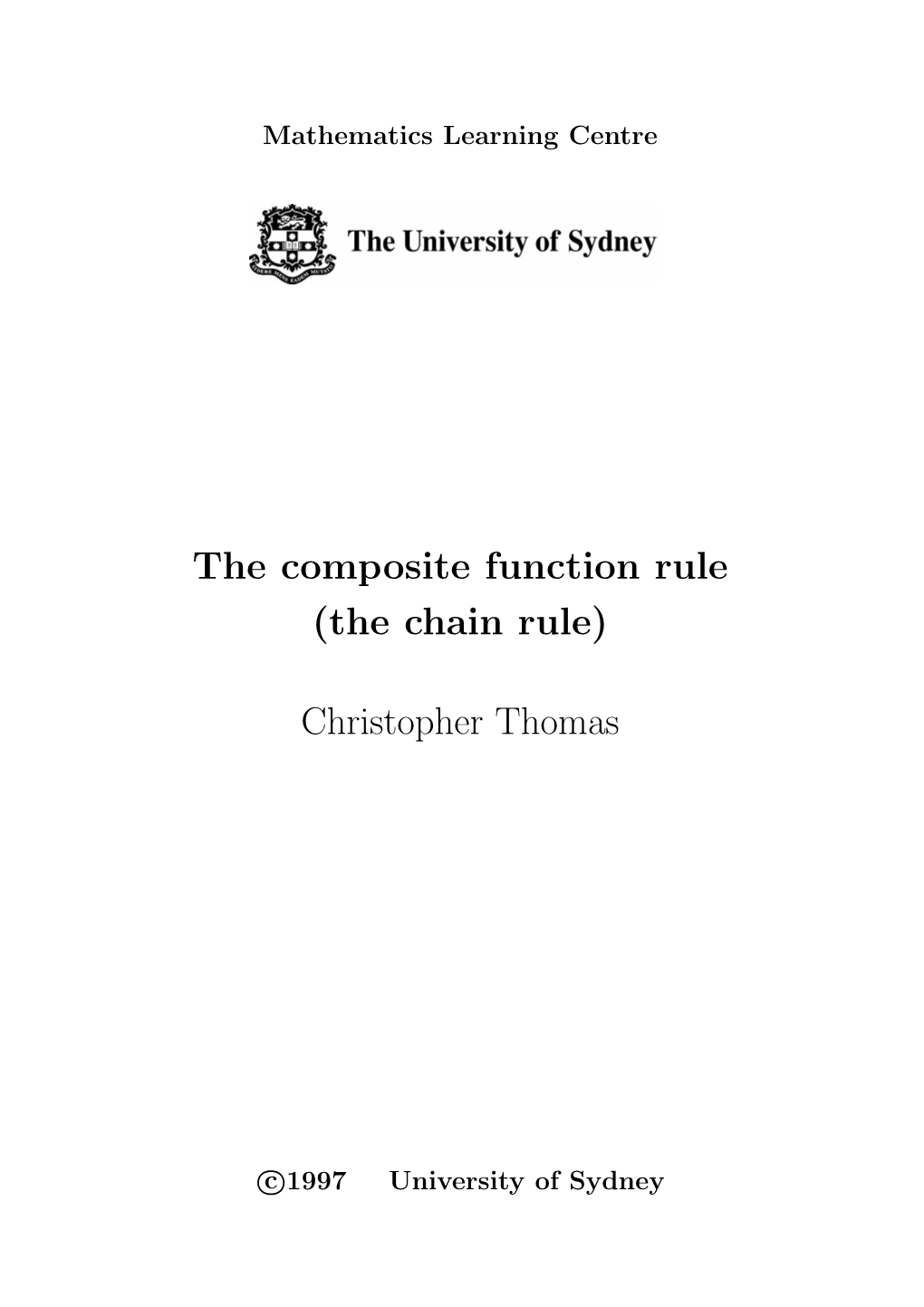 Composite Function Rule (The Chain Rule)