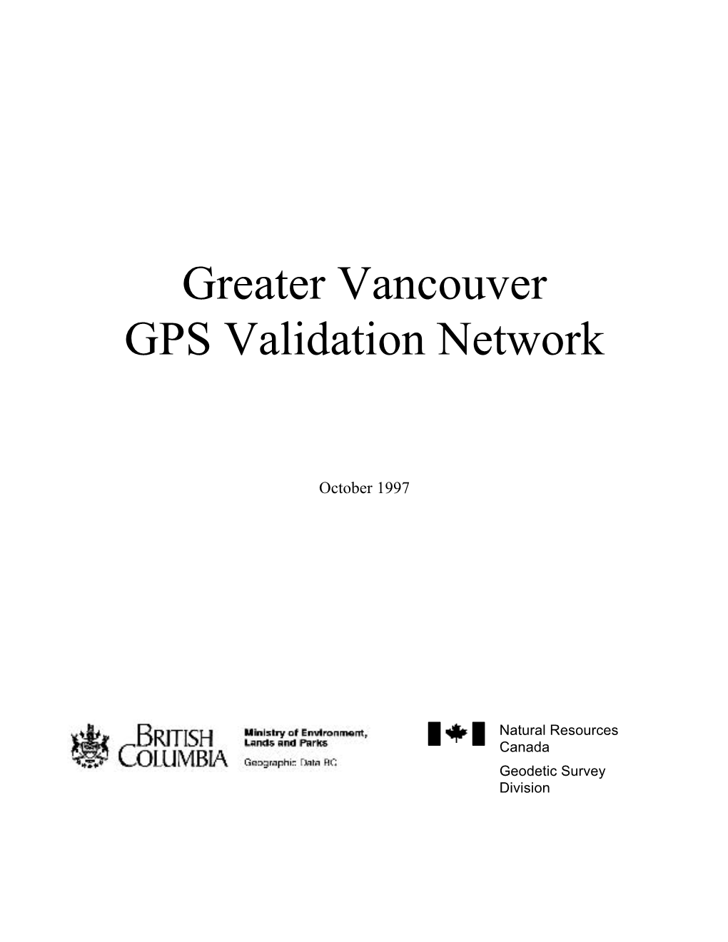 Greater Vancouver GPS Validation Network