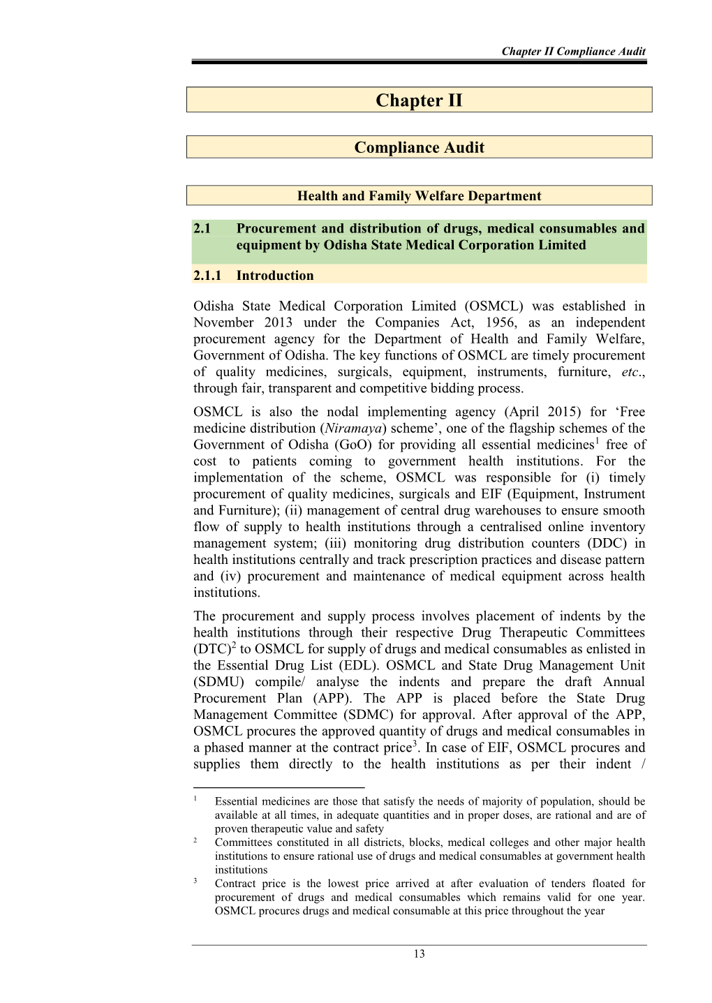 Chapter II Compliance Audit