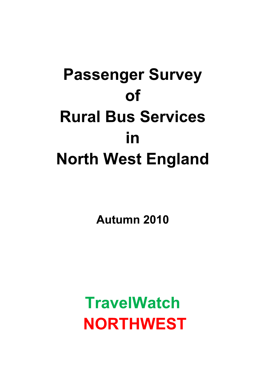 Rural Bus Services in NW England