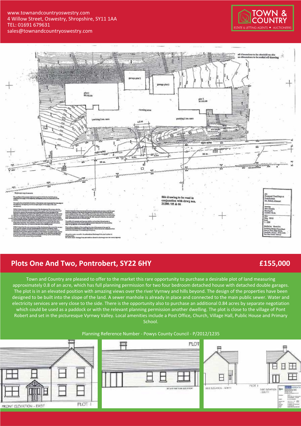 Plots One and Two, Pontrobert, SY22 6HY £155,000