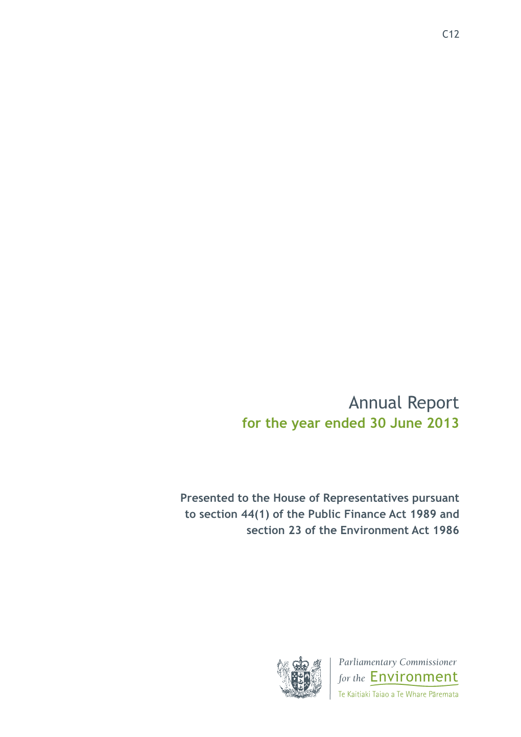 Annual Report for the Year Ended 30 June 2013