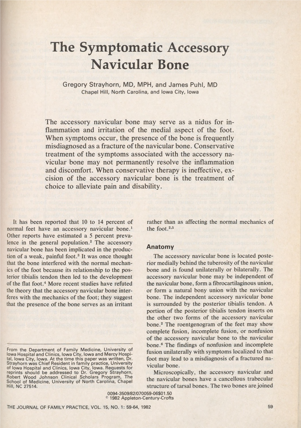 The Symptomatic Accessory Navicular Bone