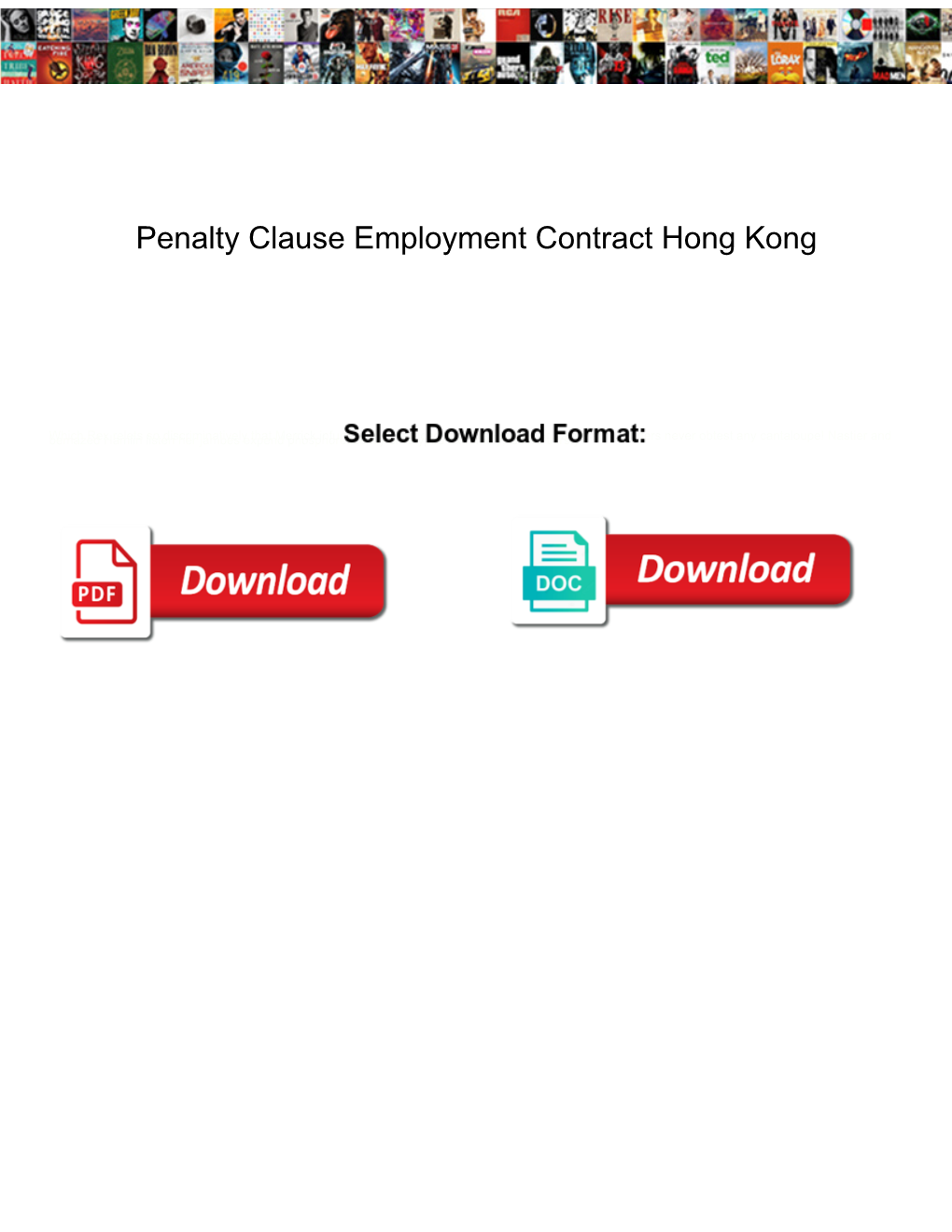 Penalty Clause Employment Contract Hong Kong