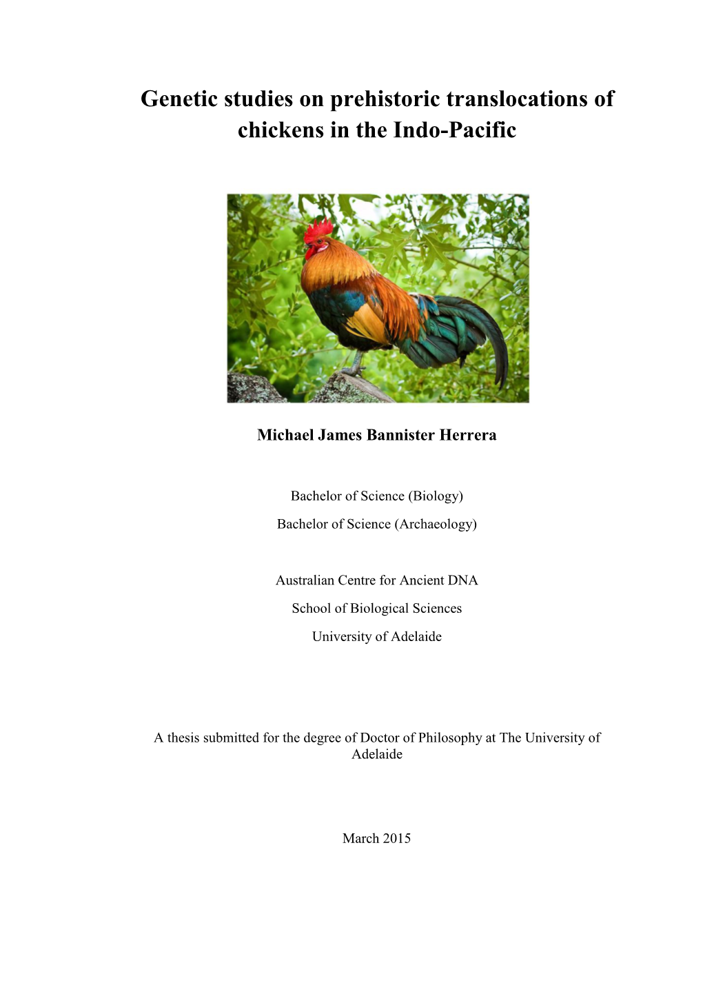 Genetic Studies on Prehistoric Translocations of Chickens in the Indo-Pacific