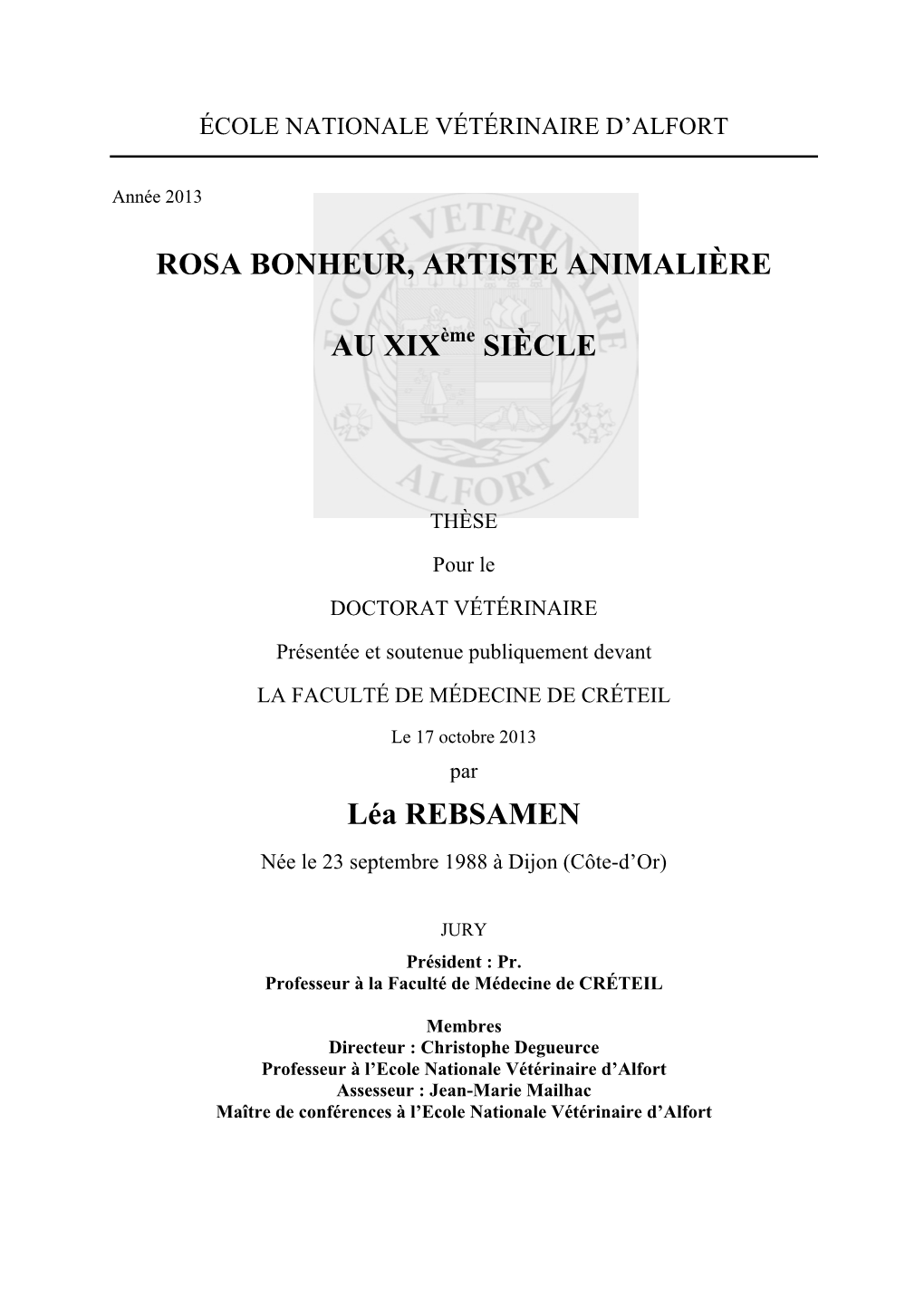 Rosa Bonheur, Artiste Animalière Au 19Ème Siècle