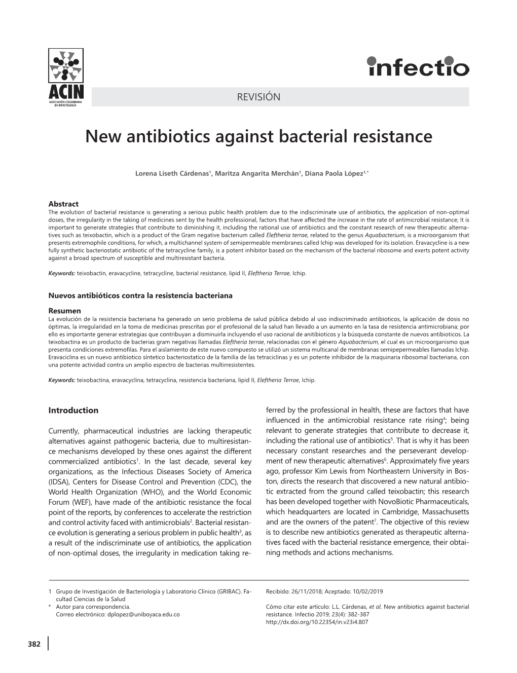 New Antibiotics Against Bacterial Resistance