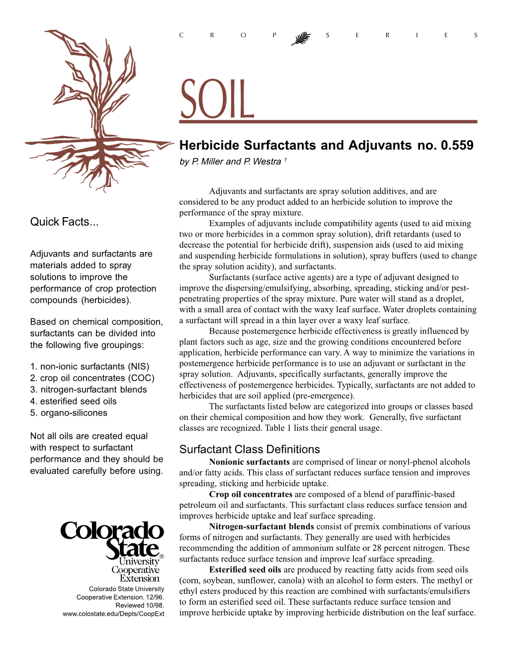 Herbicide Surfactants and Adjuvants No