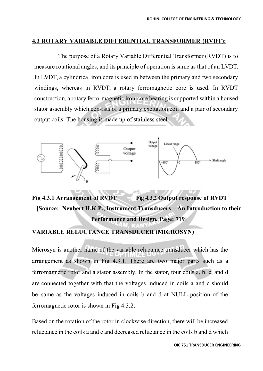 4.3 Rotary Variable Differential Transformer (Rvdt)