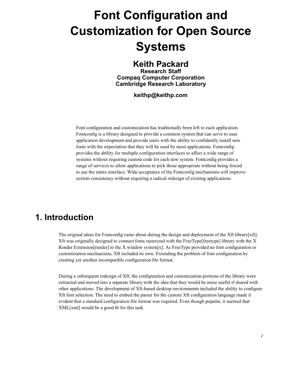 Font Configuration and Customization for Open Source Systems