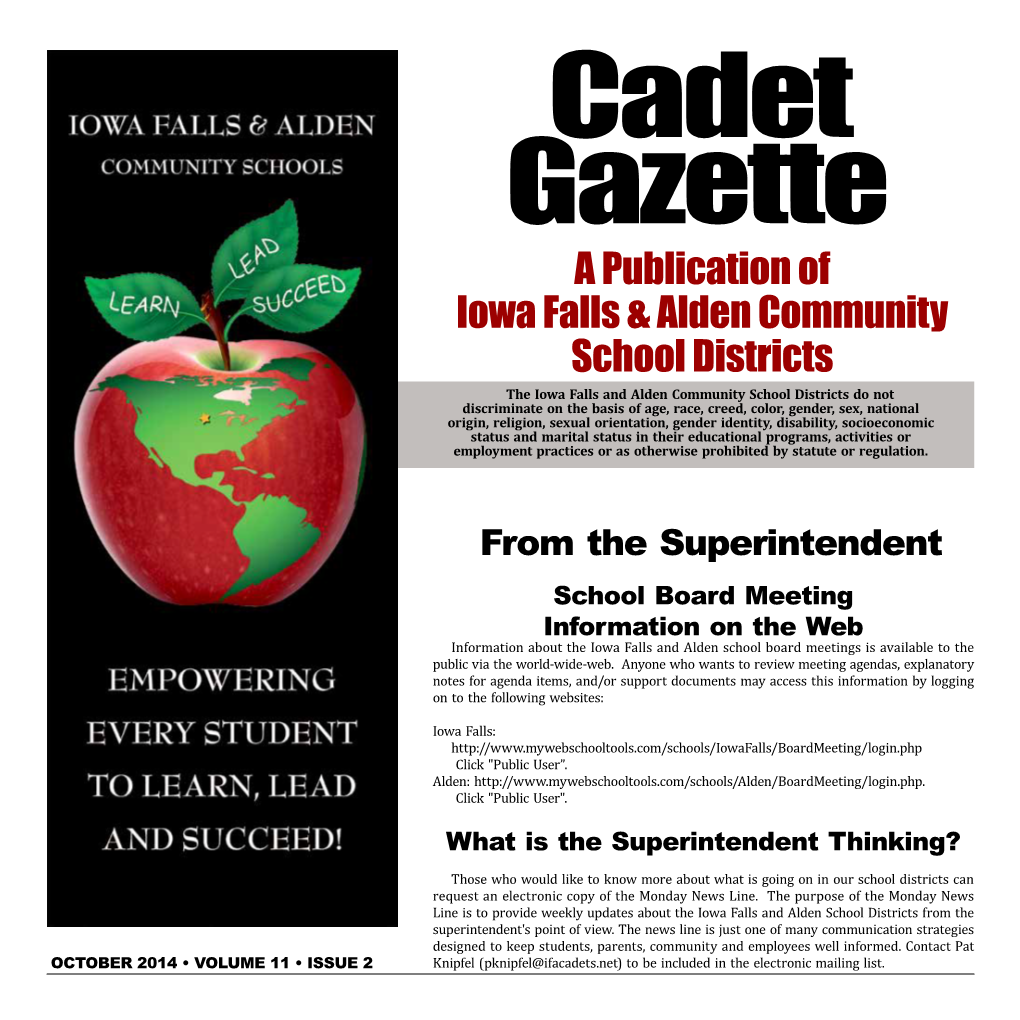 A Publication of Iowa Falls & Alden Community School Districts