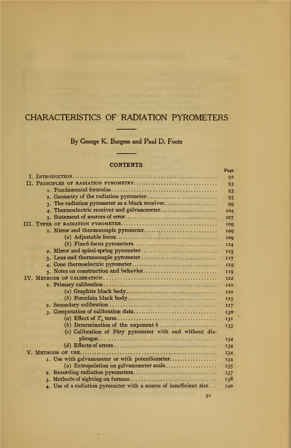 Characteristics of Radiation Pyrometers