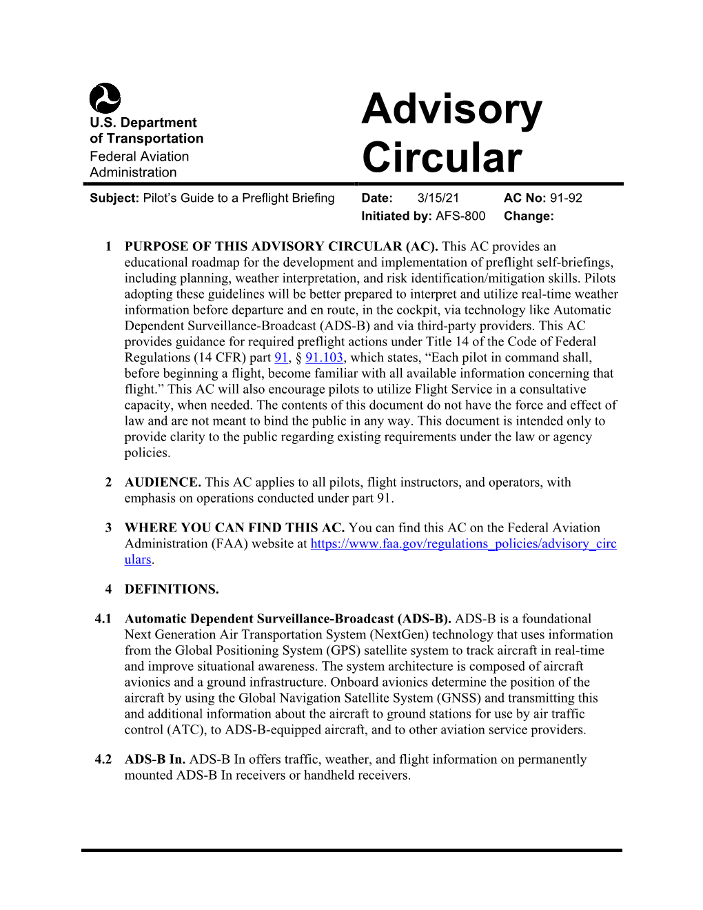 Advisory Circular (Ac)