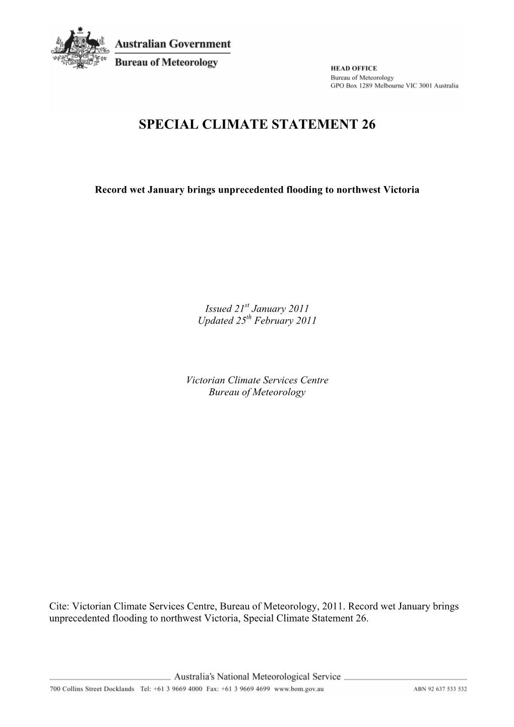 Special Climate Statement 22