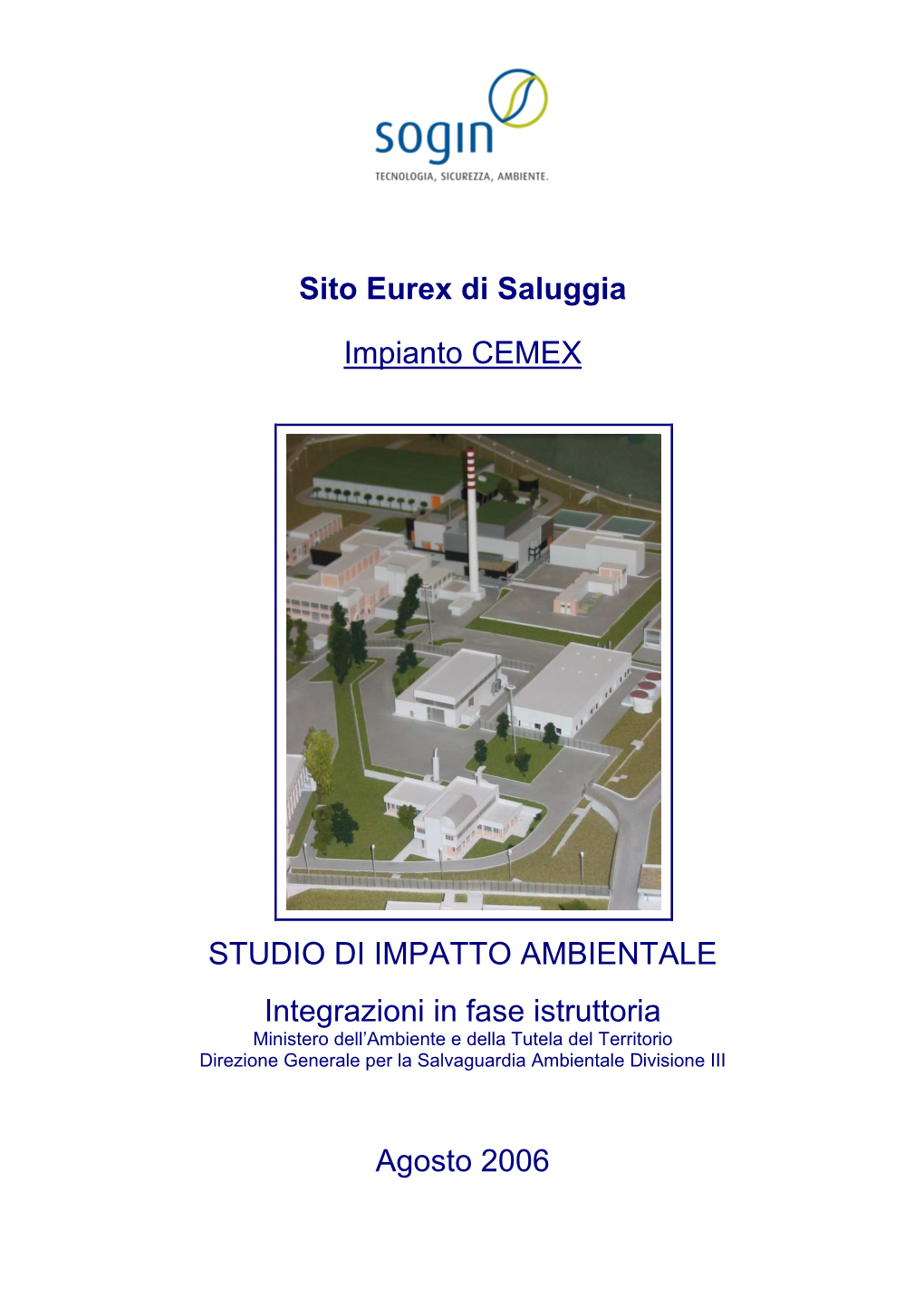 Sito Eurex Di Saluggia Impianto CEMEX STUDIO DI IMPATTO