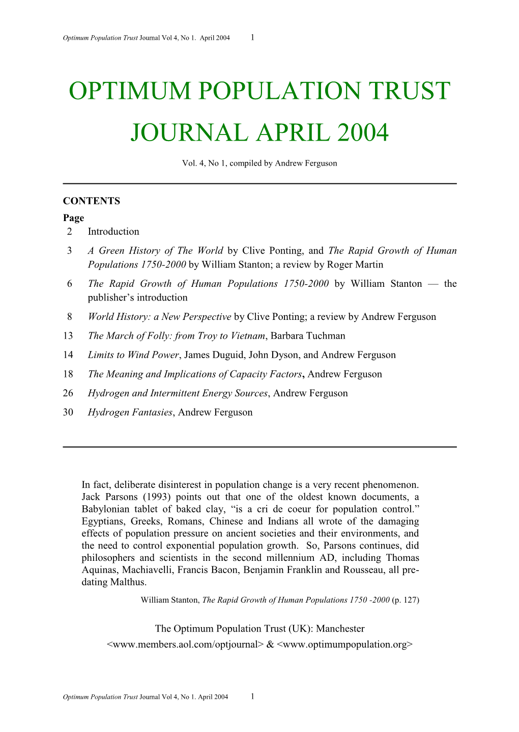 Optimum Population Trust Journal, Vol. 4, No 1