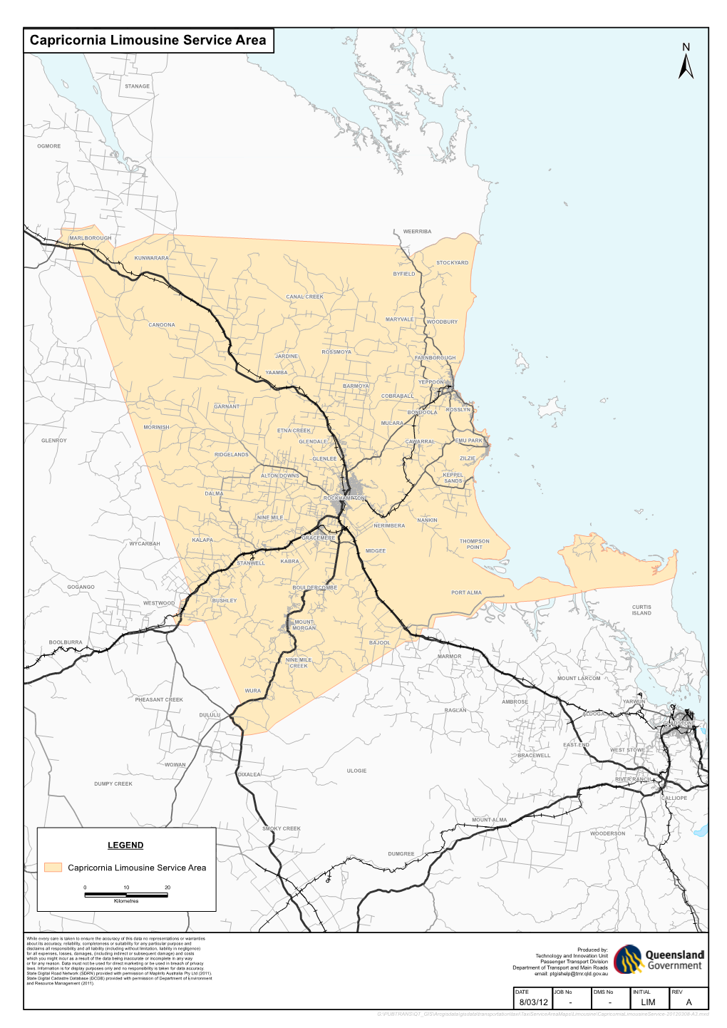 Capricornia Limousine Service Area ± STANAGE