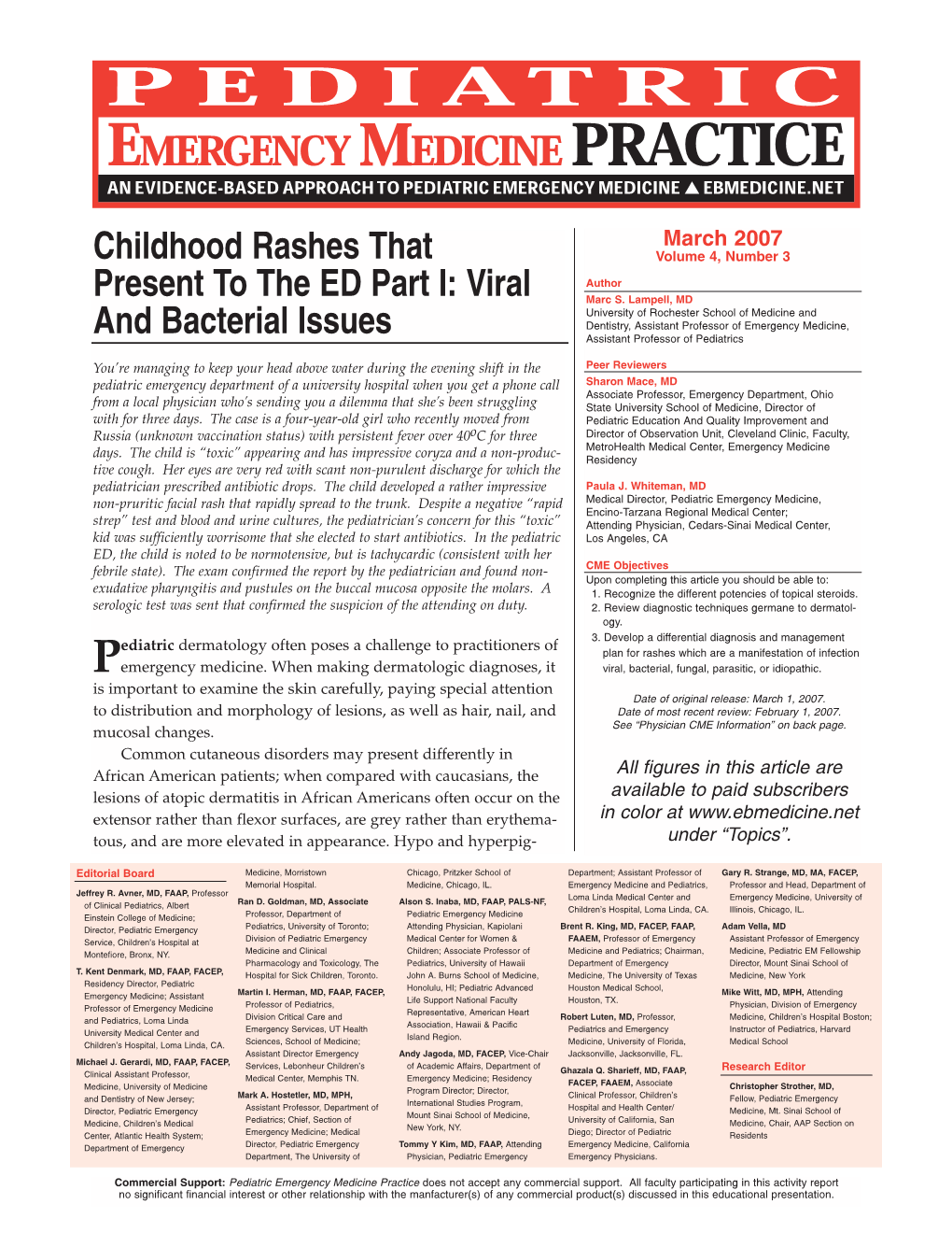 Childhood Rashes That Present to the ED Part I: Viral and Bacterial Issues