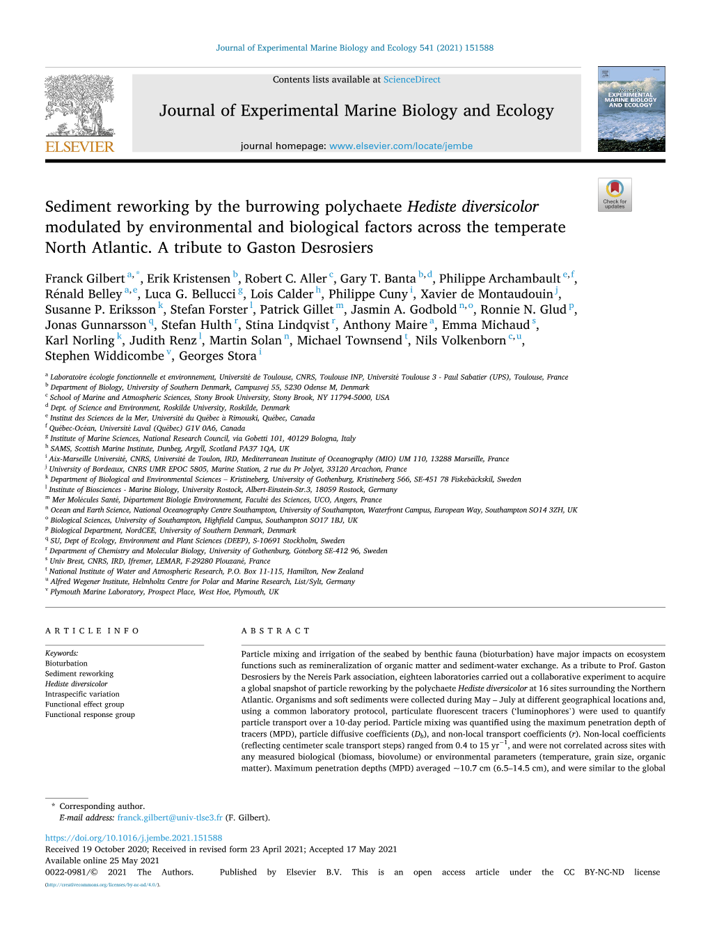 Sediment Reworking by the Burrowing Polychaete Hediste Diversicolor Modulated by Environmental and Biological Factors Across the Temperate North Atlantic
