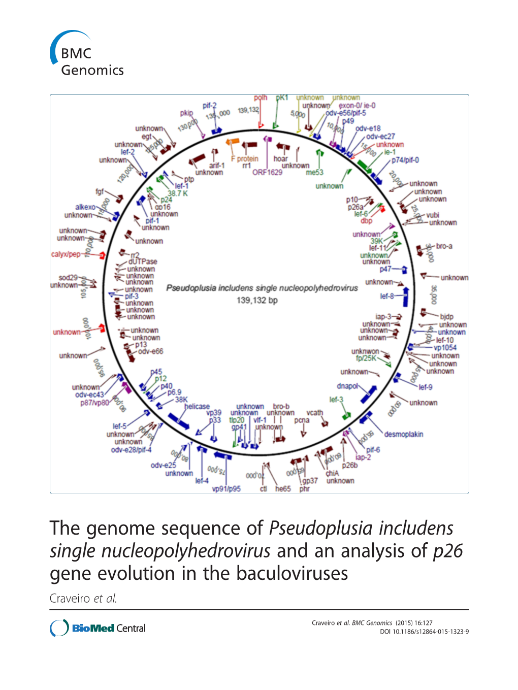 The Genome Sequence of Pseudoplusia Includens Single Nucleopolyhedrovirus and an Analysis of P26 Gene Evolution in the Baculoviruses Craveiro Et Al