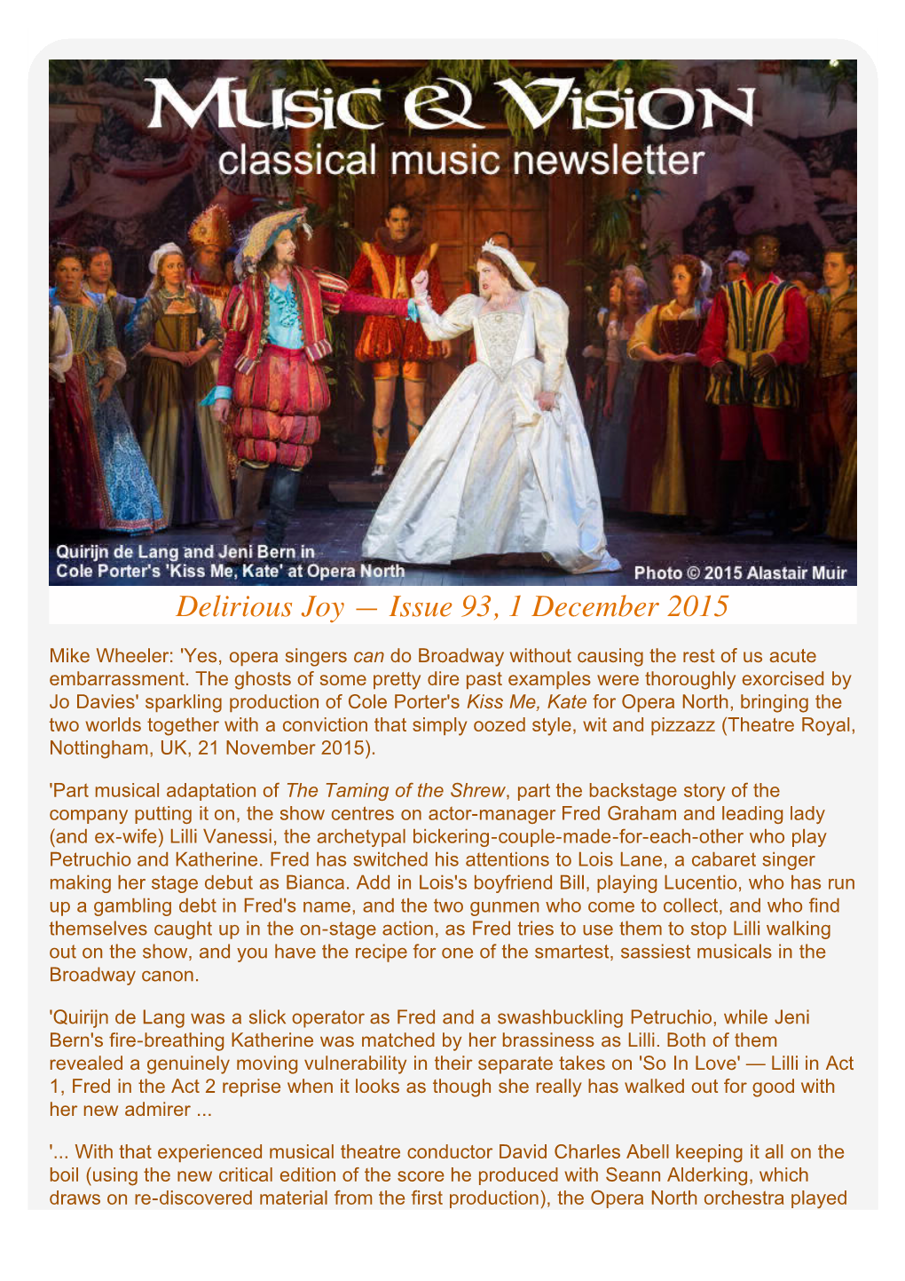 Delirious Joy — Issue 93, 1 December 2015