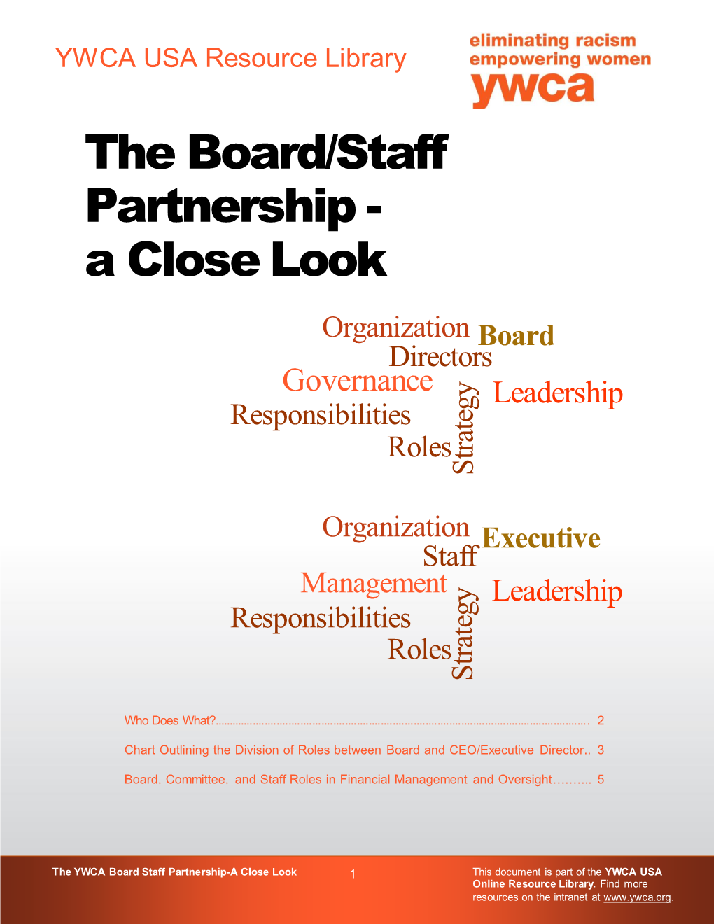 The Board/Staff Partnership - a Close Look Organization Board Directors Governance Leadership Responsibilities