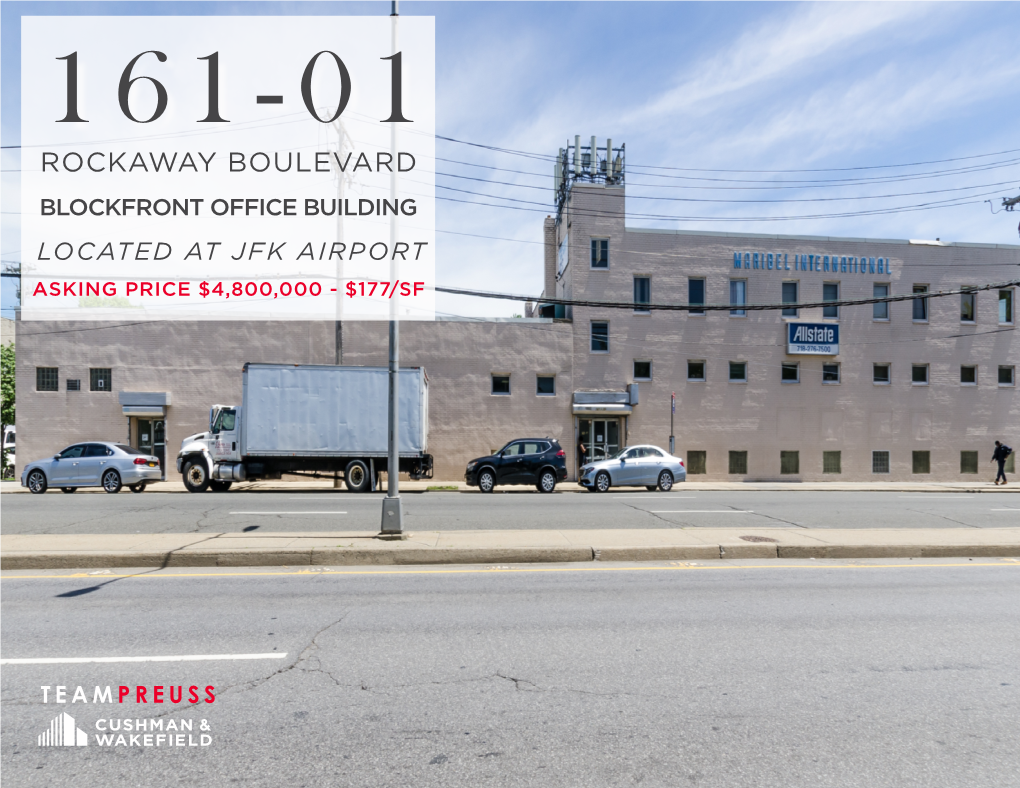 Rockaway Boulevard Blockfront Office Building Located at Jfk Airport Asking Price $4,800,000 - $177/Sf