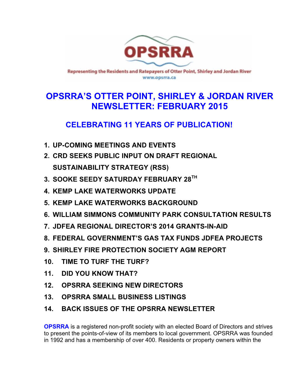 Opsrra's Otter Point, Shirley & Jordan