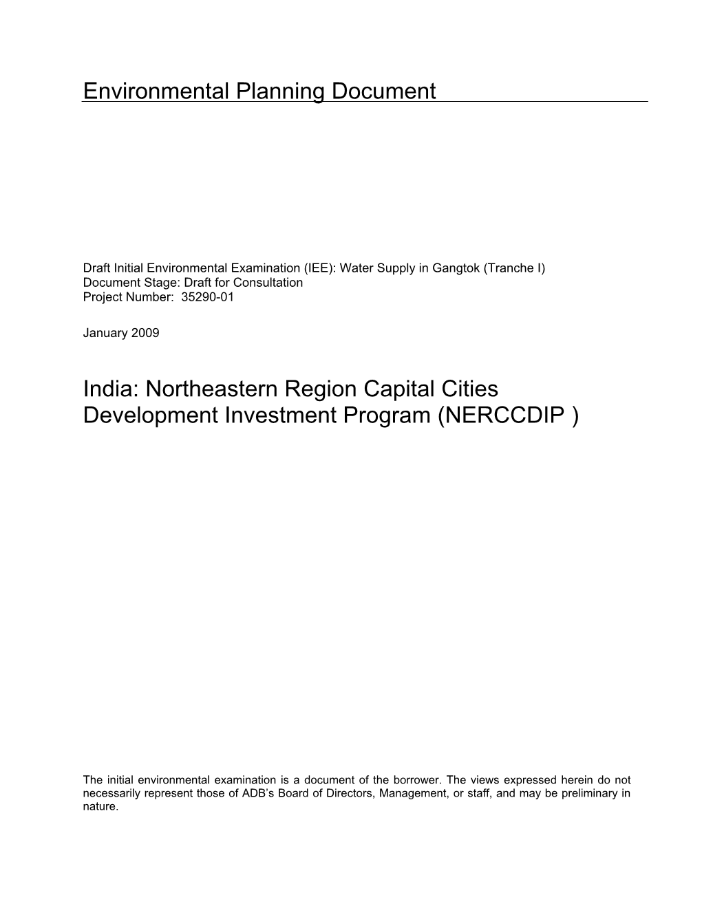 Northeastern Region Capital Cities Development Investment Program (NERCCDIP )