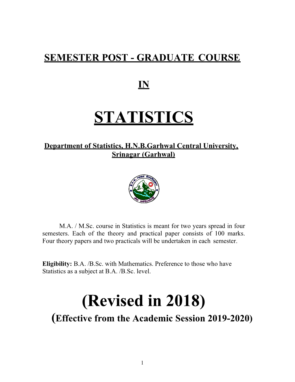 STATISTICS (Revised in 2018)