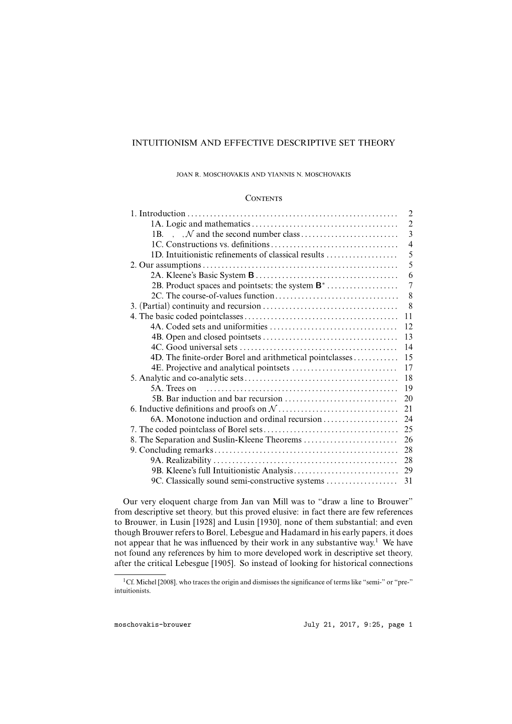 Intuitionism and Effective Descriptive Set Theory