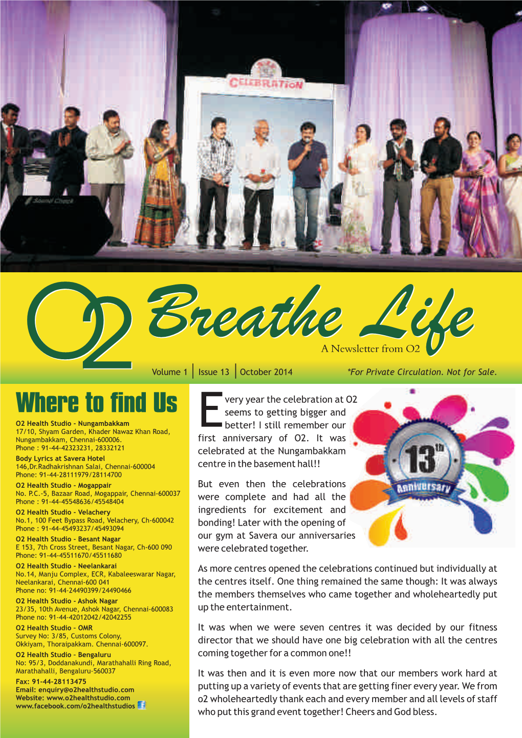 O2 Newsletter October 2014