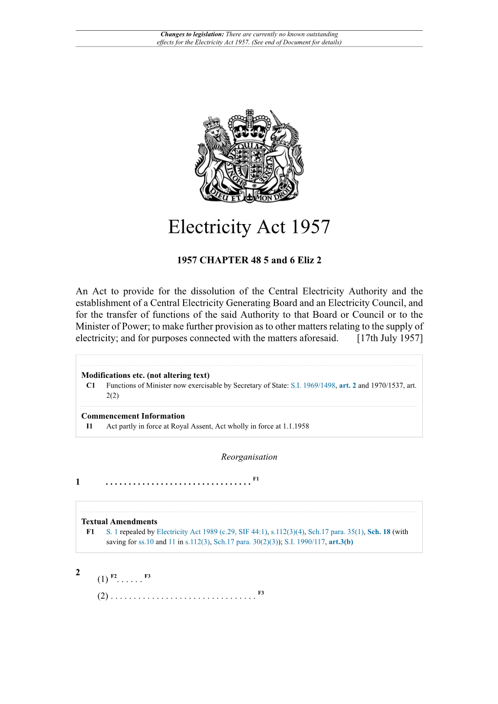 Electricity Act 1957