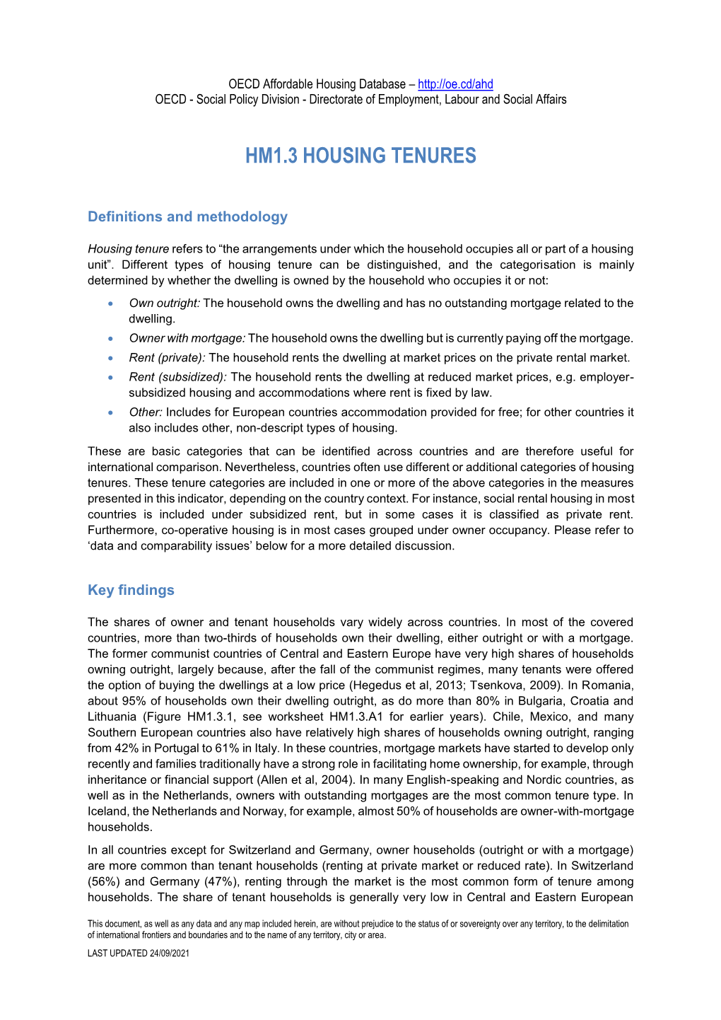 Hm1.3 Housing Tenures