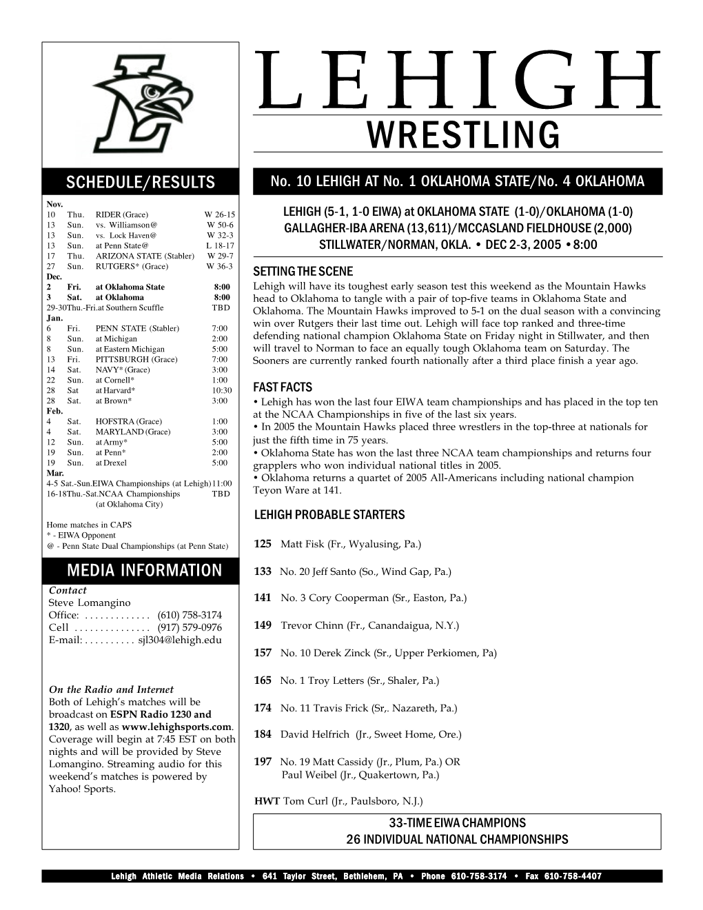 Ok State-OU Matchnotes.P65