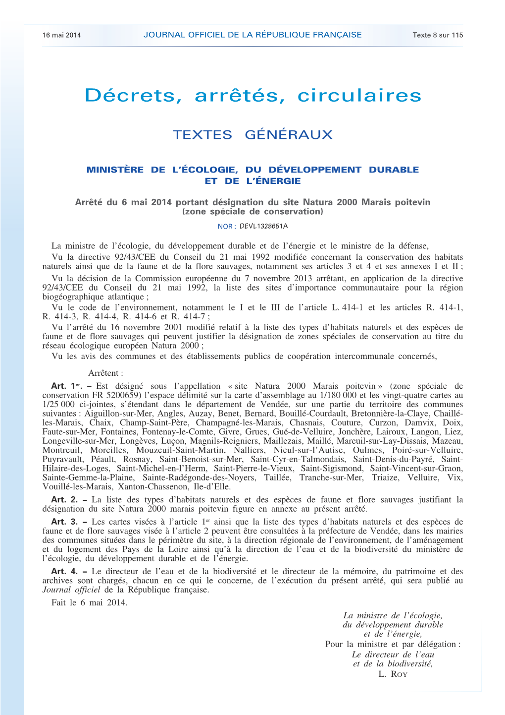 JOURNAL OFFICIEL DE LA RÉPUBLIQUE FRANÇAISE Texte 8 Sur 115