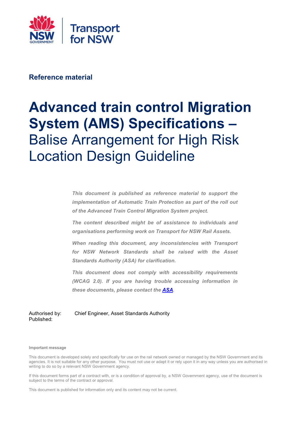 Balise Arrangement for High Risk Location Design Guideline