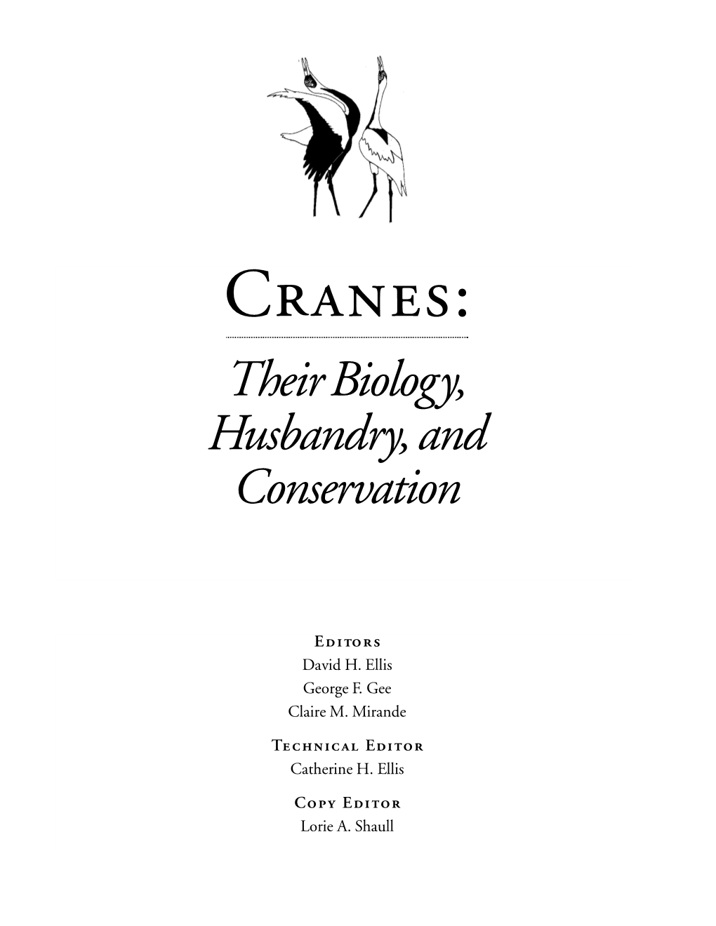 Crane Husbandry Manual 1999