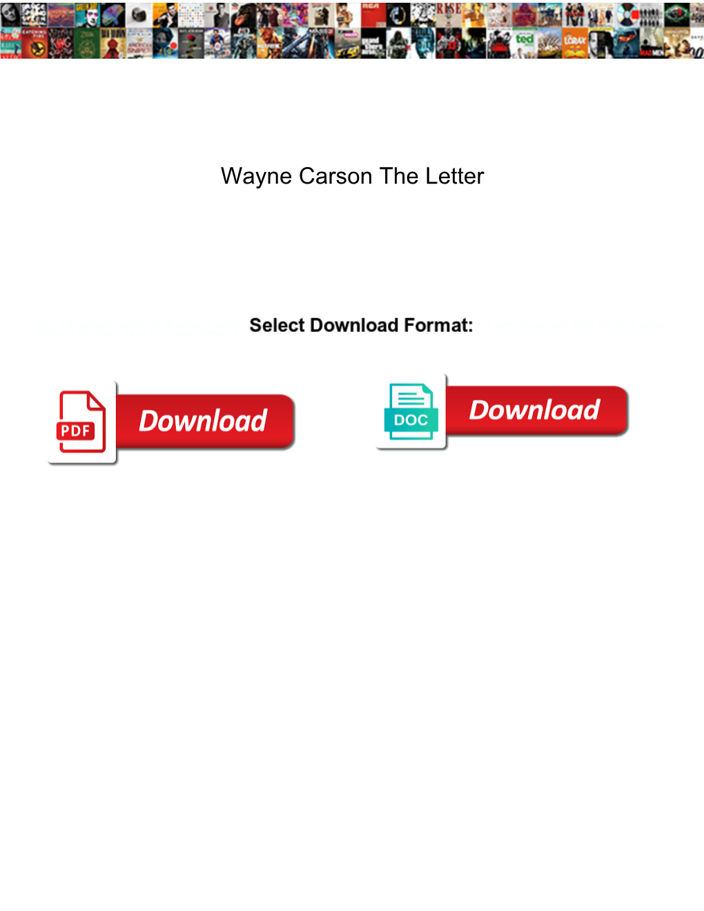 Wayne Carson the Letter
