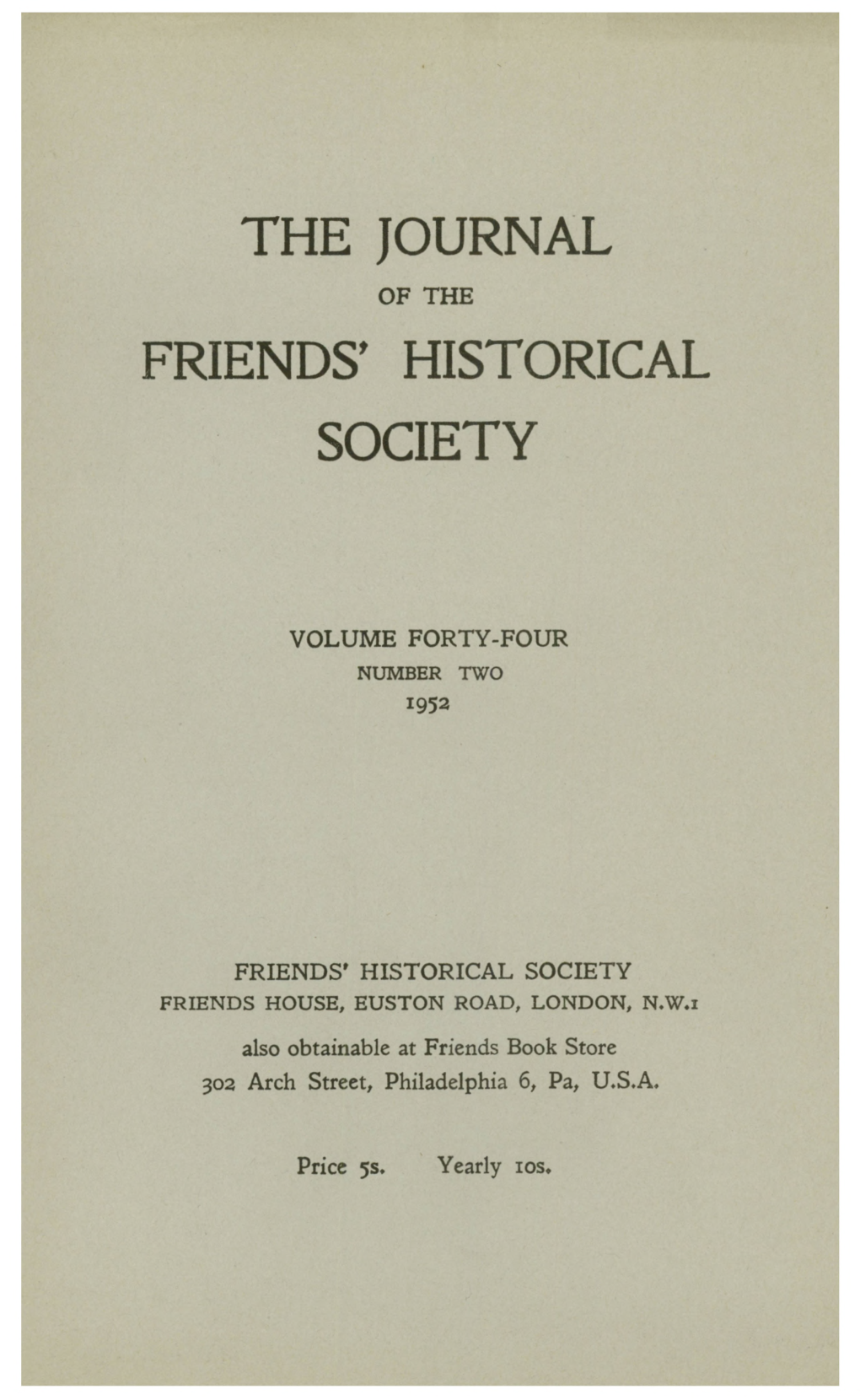 Of the Friends' Historical Society