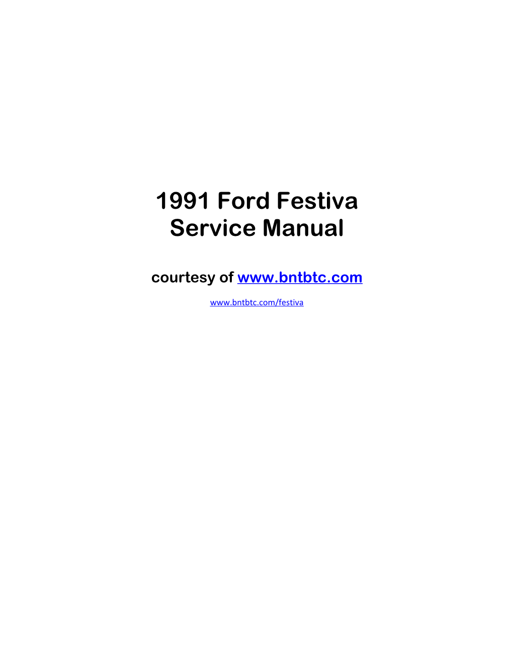 1991 Ford Festiva Service Manual Courtesy Of