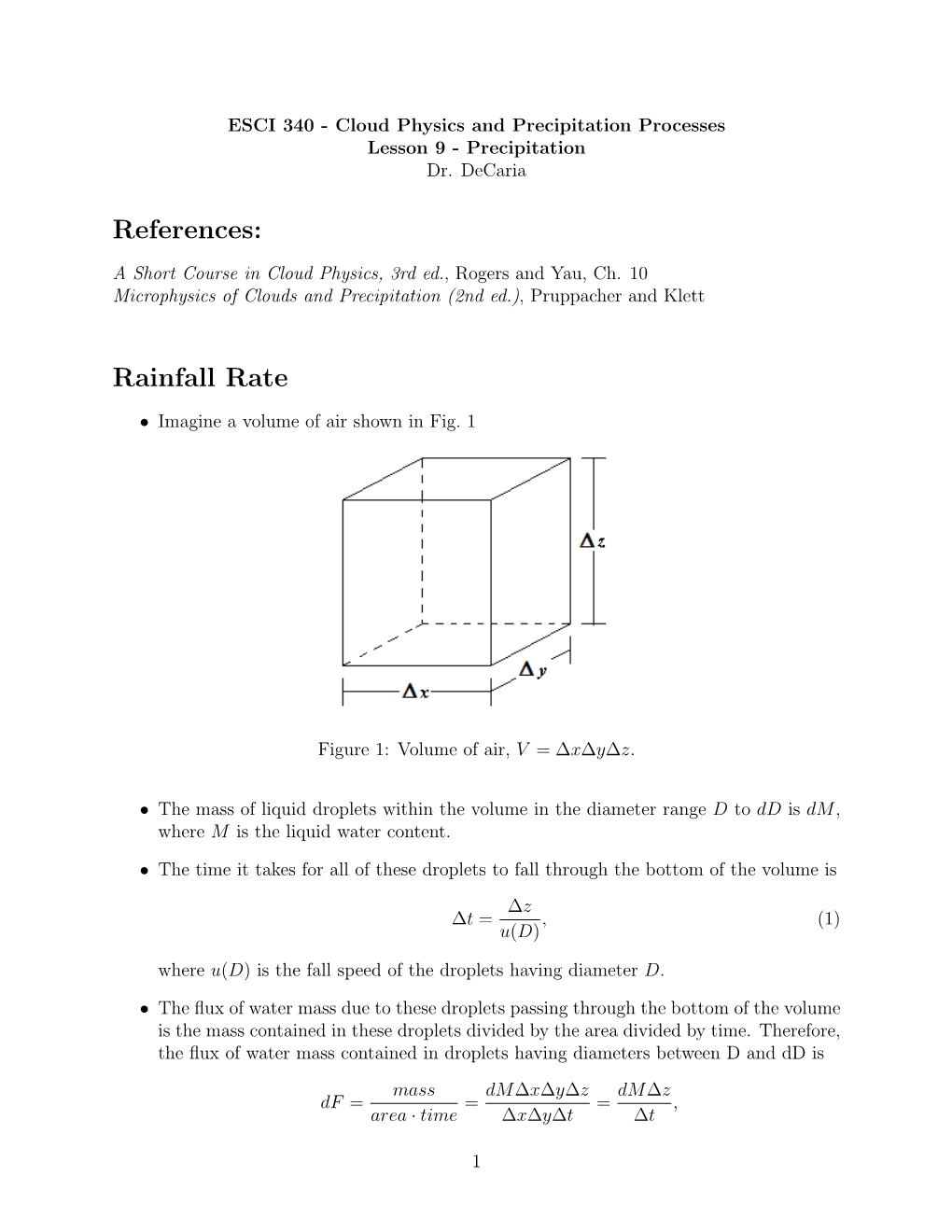 Precipitation Processes Lesson 9 - Precipitation Dr