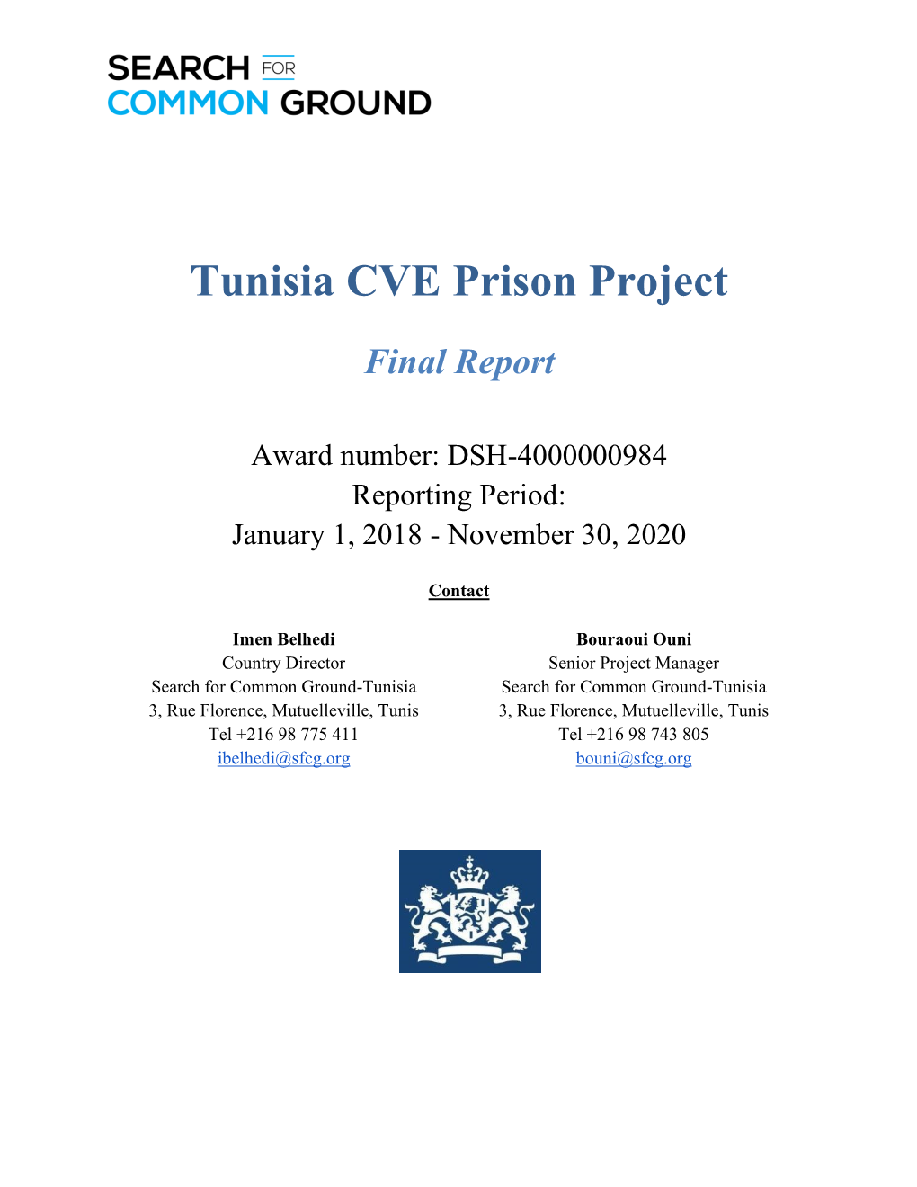 Tunisia CVE Prison Project