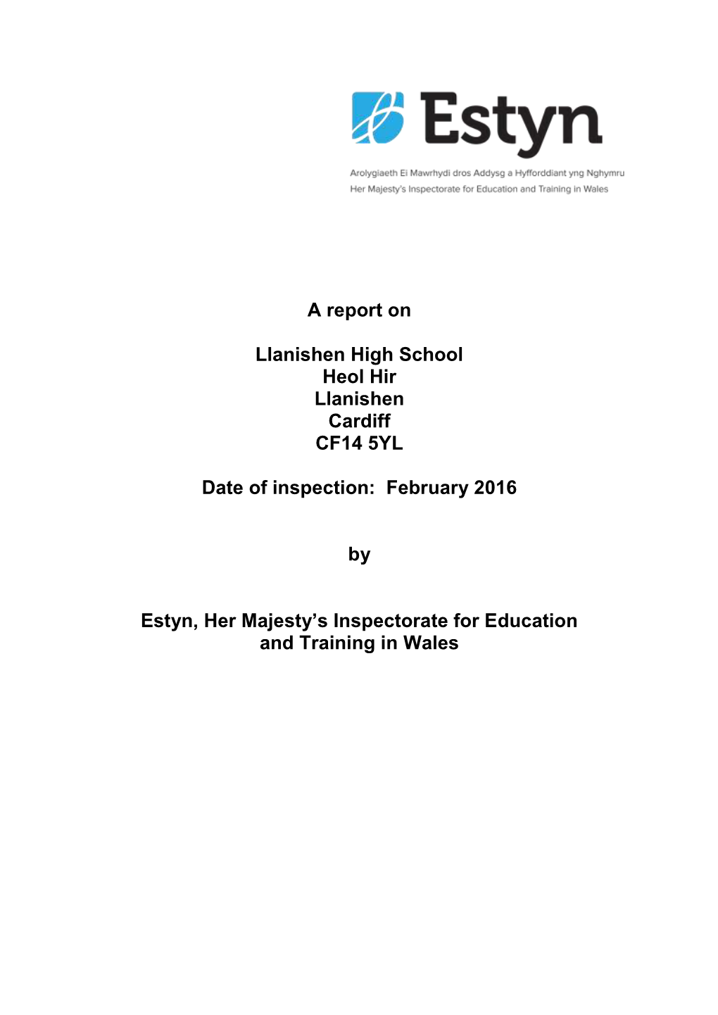 Inspection Report Llanishen High School 2016