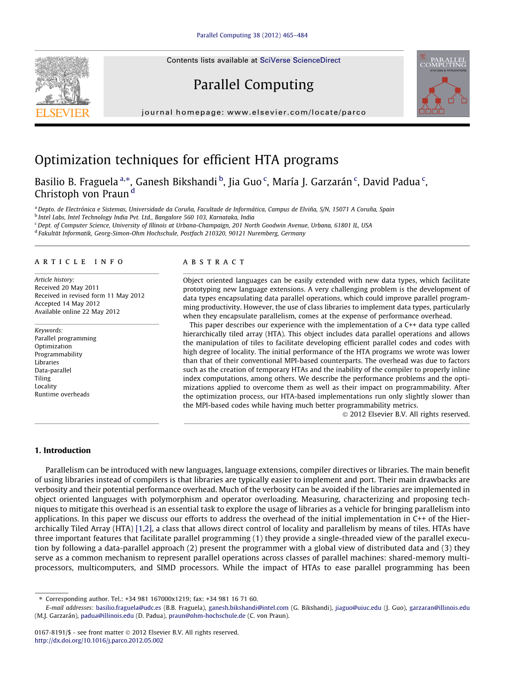 Optimization Techniques for Efficient HTA Programs