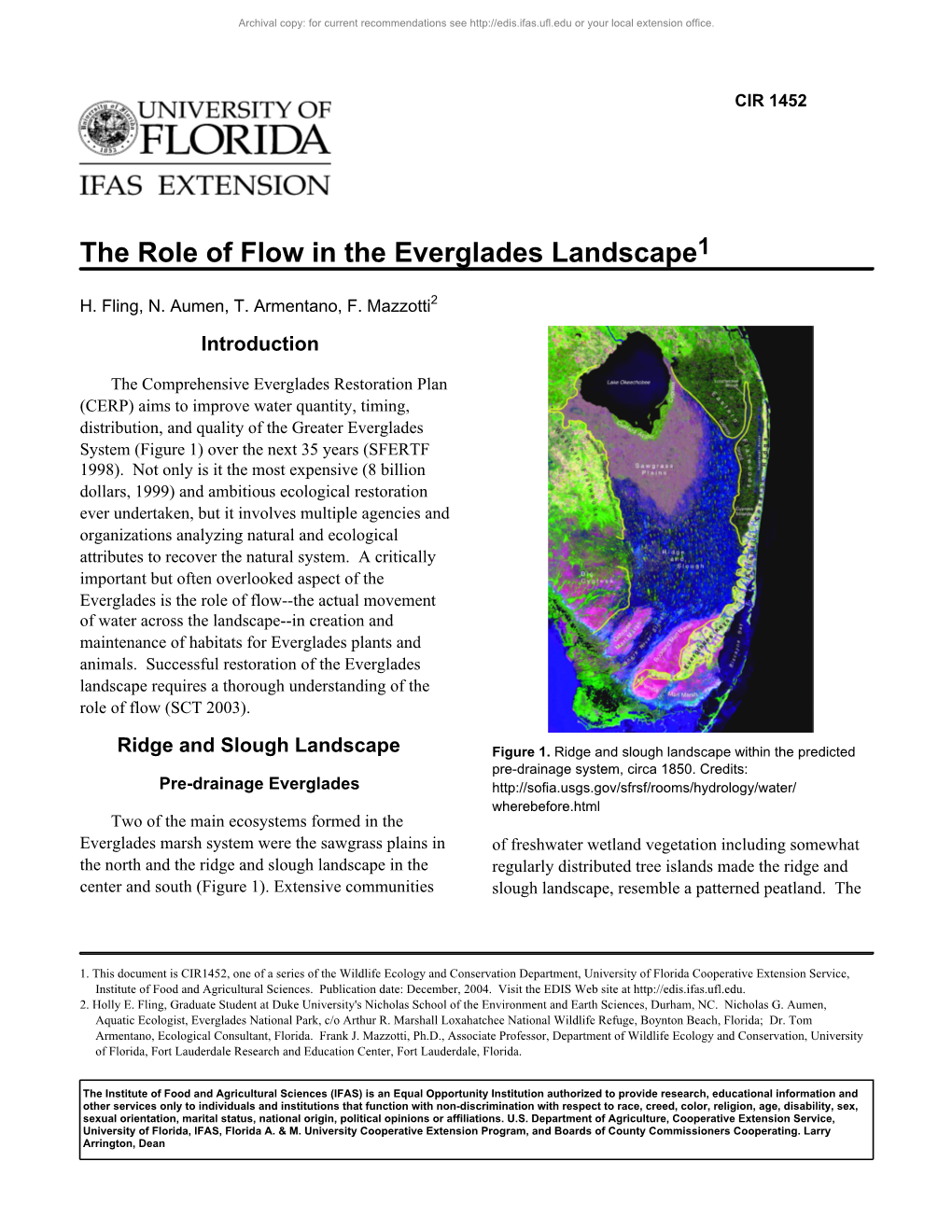 The Role of Flow in the Everglades Landscape1