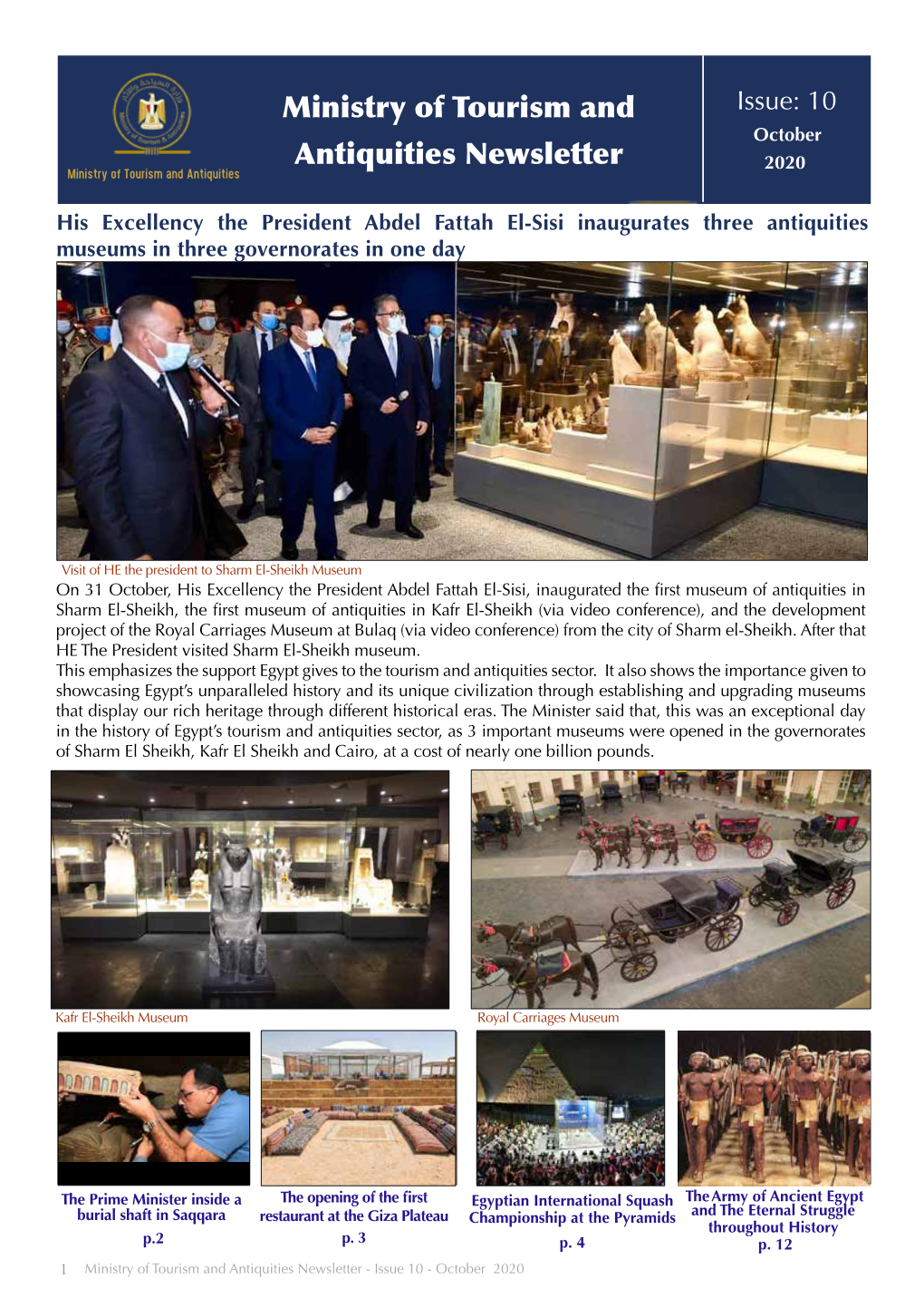 Ministry of Tourism and Antiquities Newsletter