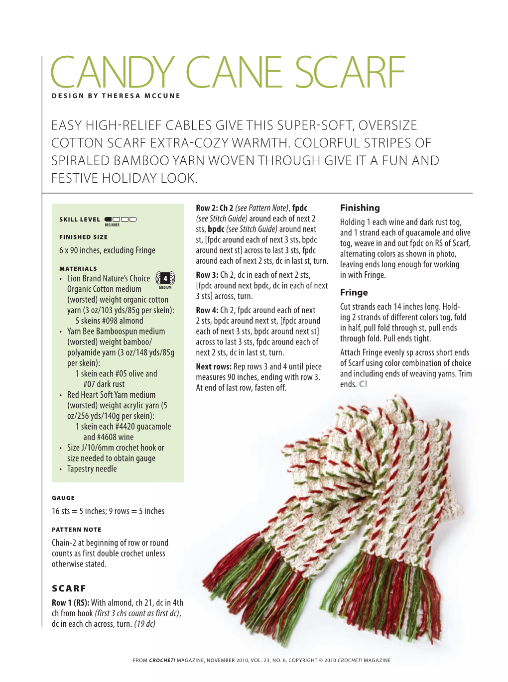 Candy Cane Scarf DESIGN by THERESA Mccune
